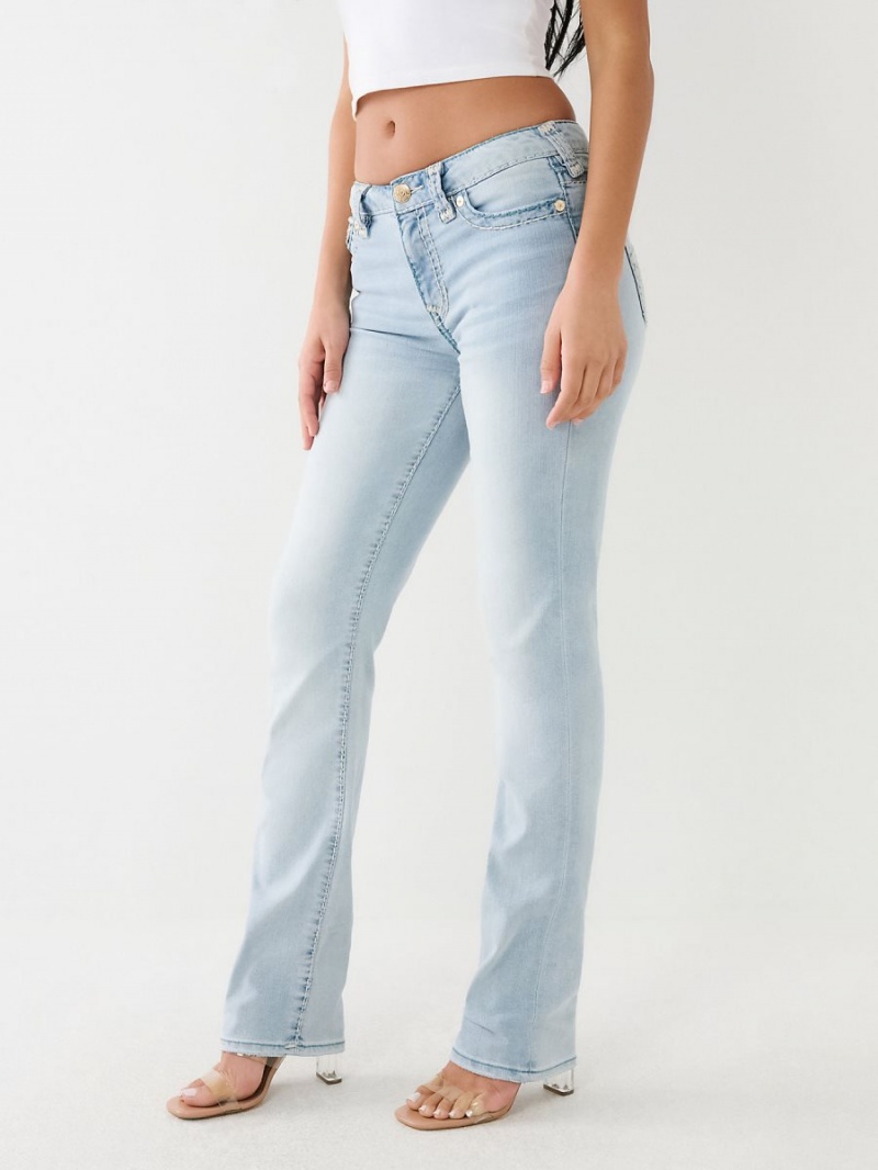 Caspian Sea True Religion Billie Mid Rise Super T Straight Jeans | 4736-EGMBY