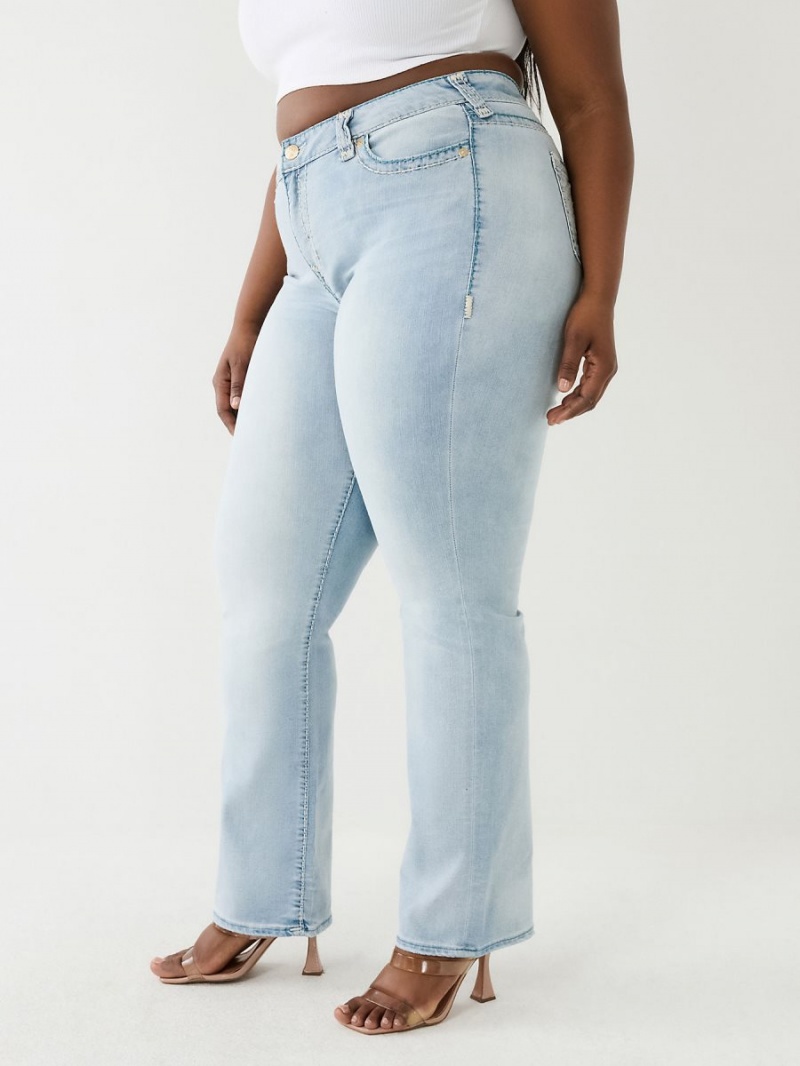 Caspian Sea True Religion Plus Billie Mid Rise Super T Straight Jeans | 5347-EFQMA