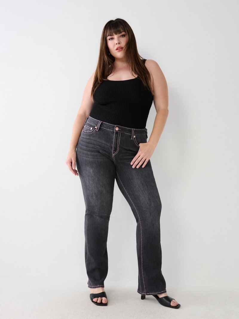 Charcoal True Religion Plus Becca Big T Stitch Bootcut Jeans | 8419-TVZOU