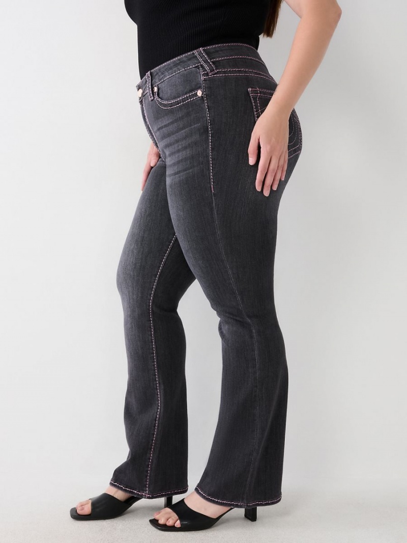 Charcoal True Religion Plus Becca Big T Stitch Bootcut Jeans | 8419-TVZOU