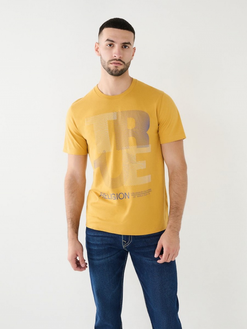 Chipmunk True Religion Lined Logo T Shirts | 2597-UPKWO