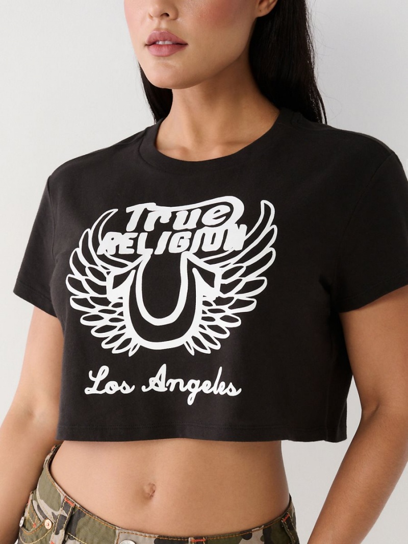 Coal True Religion Logo Crop T Shirts | 1453-HIATE