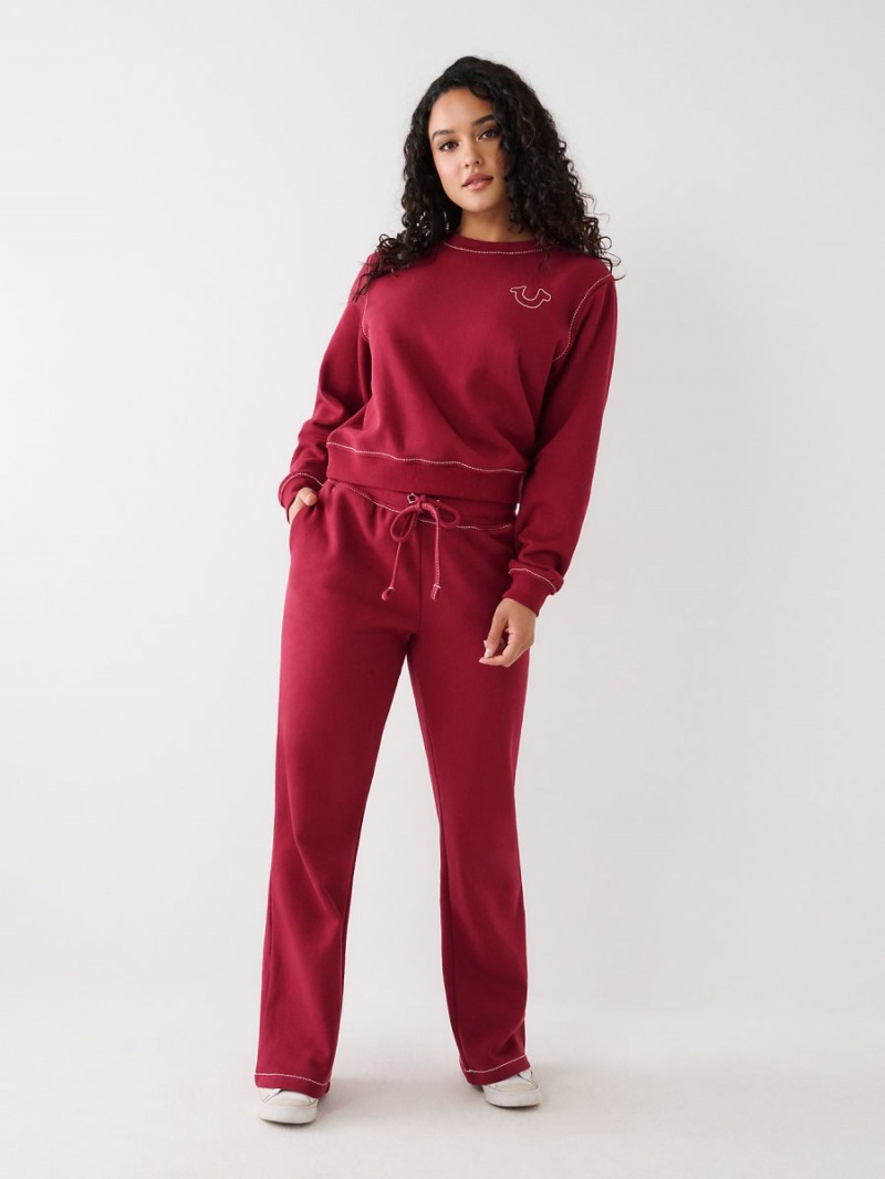 Cranberry True Religion Big T Straight Jogger | 2986-MGHRA