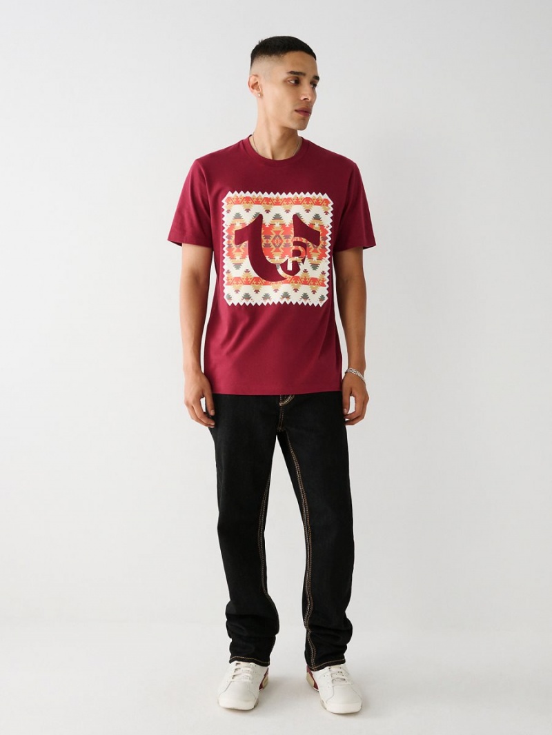 Cranberry True Religion Graphic Logo T Shirts | 8742-RFESQ