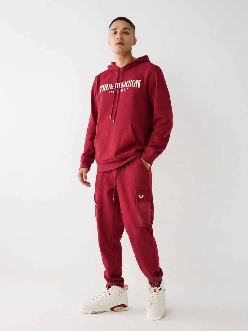 Cranberry True Religion Logo Hoodie | 1470-OAMKS