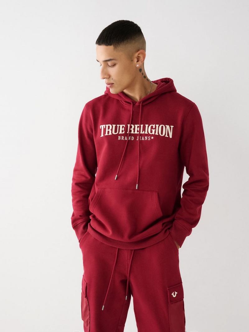 Cranberry True Religion Logo Hoodie | 1470-OAMKS