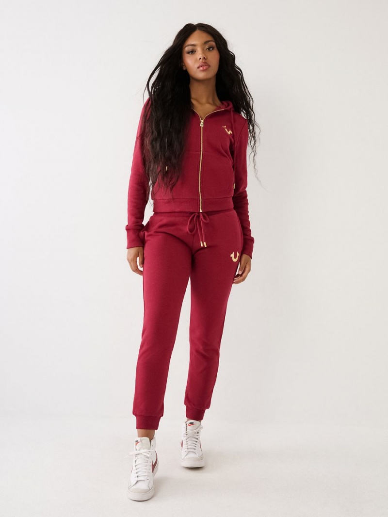 Cranberry True Religion Logo Jogger | 4812-CIPAG