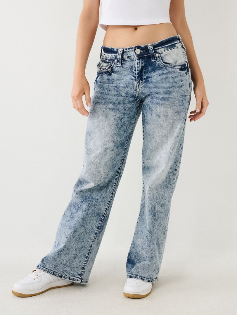 Crystal Cascade True Religion Bobbi Acid Wash Baggy Jeans | 0895-LOAUW