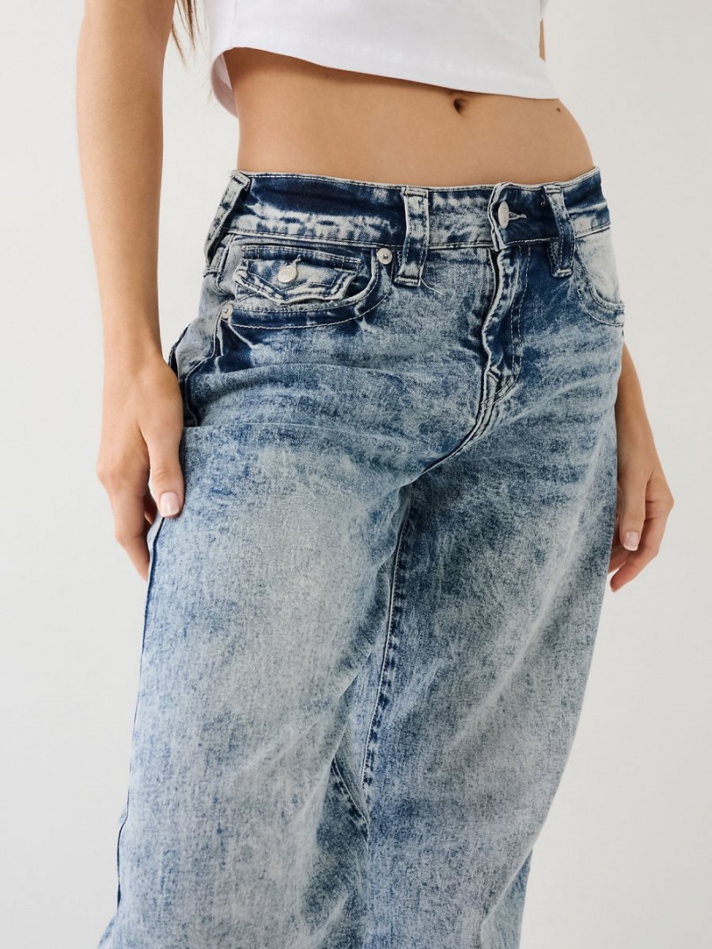 Crystal Cascade True Religion Bobbi Acid Wash Baggy Jeans | 0895-LOAUW