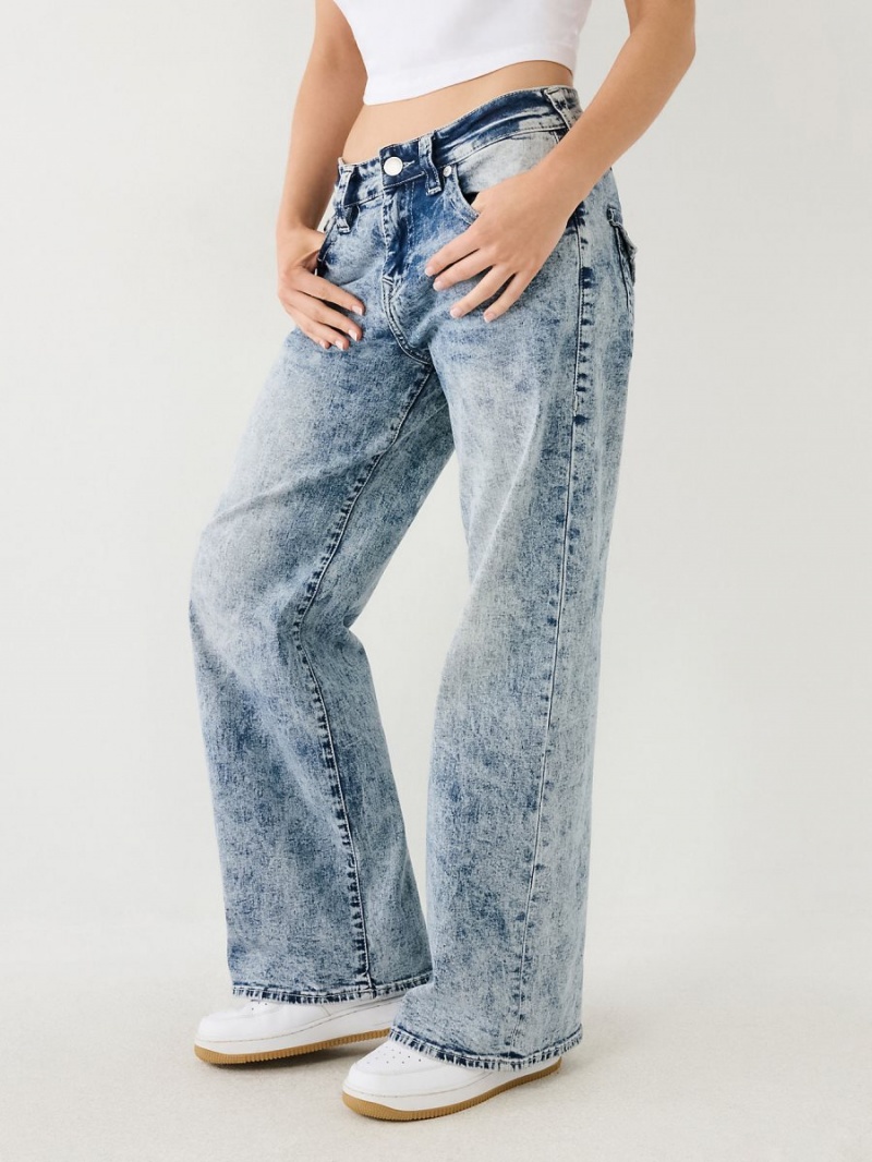 Crystal Cascade True Religion Bobbi Acid Wash Baggy Jeans | 0895-LOAUW