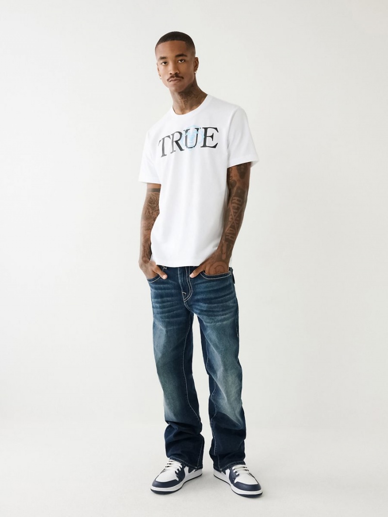 DARK WASH MUDDY WATERS True Religion Billy Single Needle Flap Bootcut Jeans | 7408-HIJAK