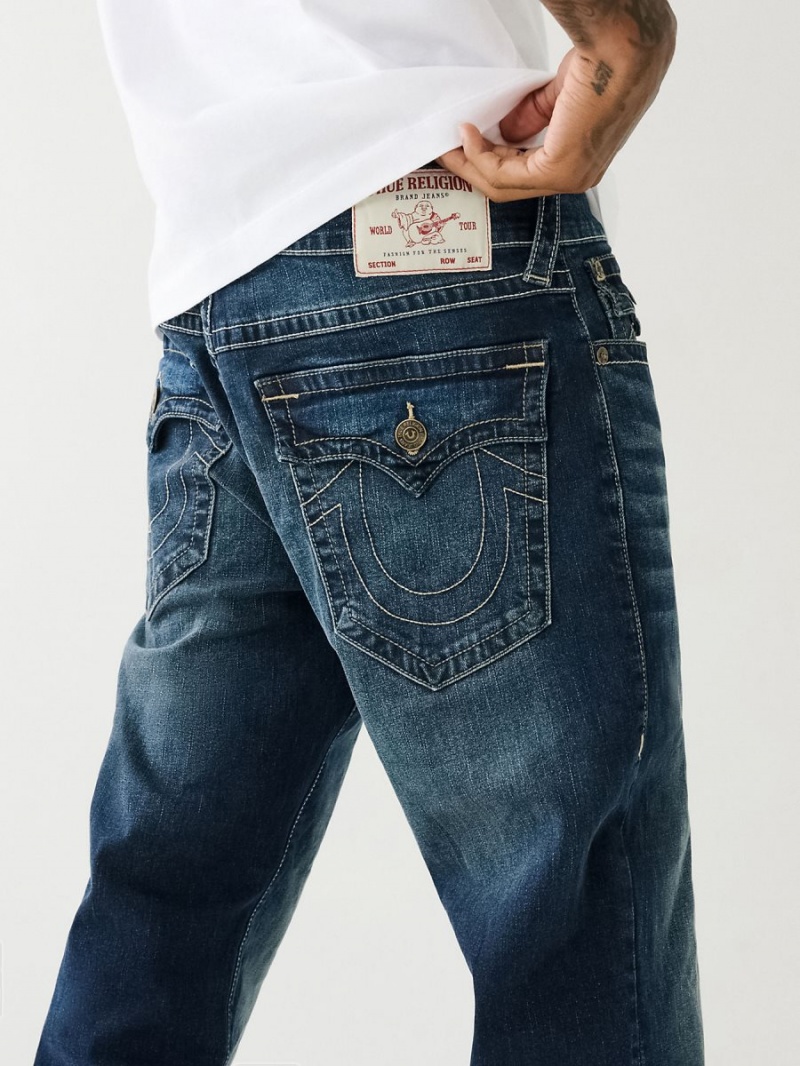 DARK WASH MUDDY WATERS True Religion Billy Single Needle Flap Bootcut Jeans | 7408-HIJAK