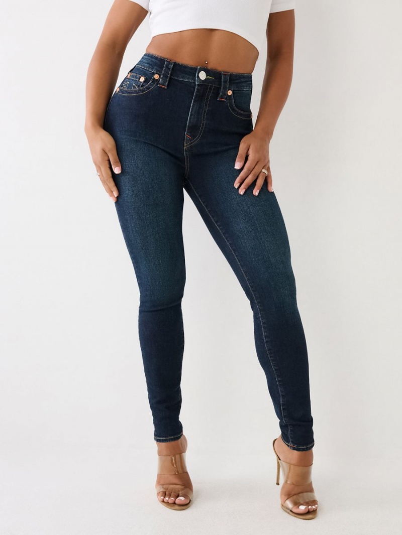 DARK WASH MUDDY WATERS True Religion Jennie High Rise Curvy Skinny Jeans | 2407-FLHJI