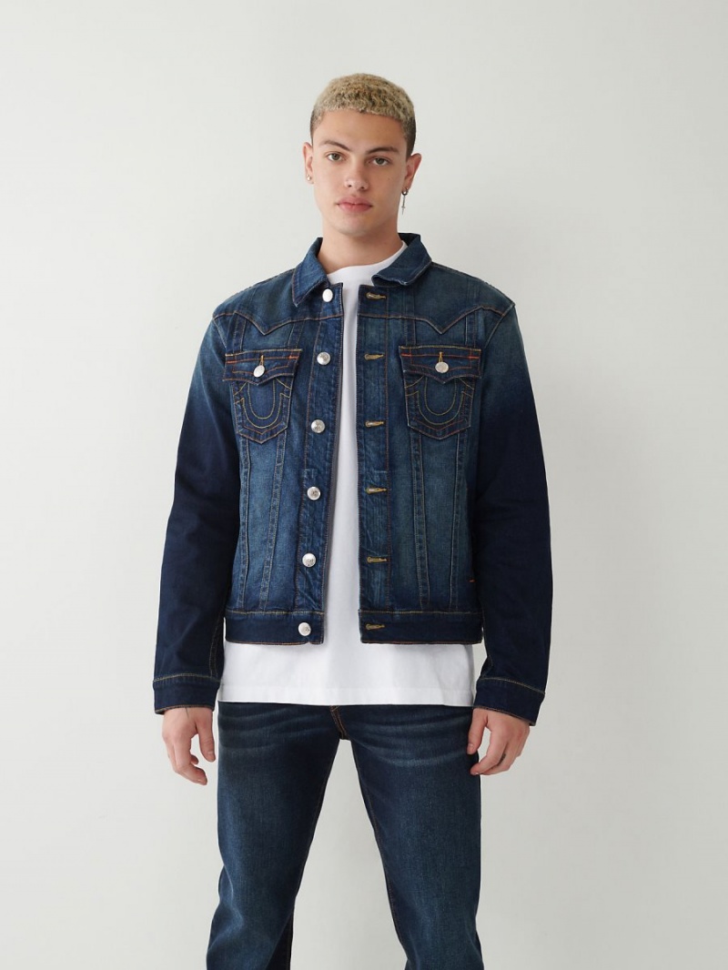 DARK WASH MUDDY WATERS True Religion Jimmy Denim Jacket | 5732-VLAUQ