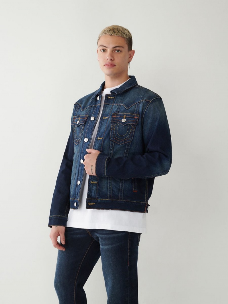 DARK WASH MUDDY WATERS True Religion Jimmy Denim Jacket | 5732-VLAUQ