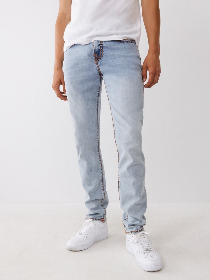 DREAM CAUGHT LIGHT WASH True Religion Rocco Super T Stitch Skinny Jeans | 4869-CSAYT