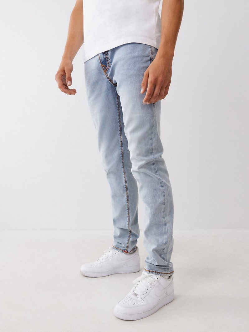 DREAM CAUGHT LIGHT WASH True Religion Rocco Super T Stitch Skinny Jeans | 4869-CSAYT