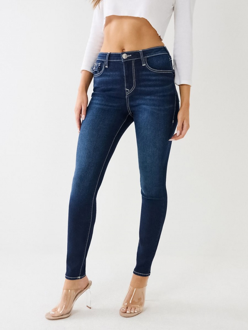 Dark Artic True Religion Halle Hr Sn Flap Skinny Jeans | 7036-FVIBL