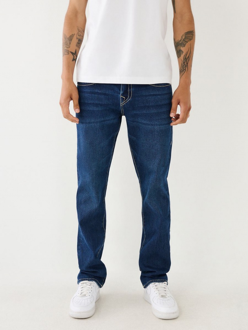 Dark Artic True Religion Ricky Big T Stitch Straight Jeans | 1357-QPTEO