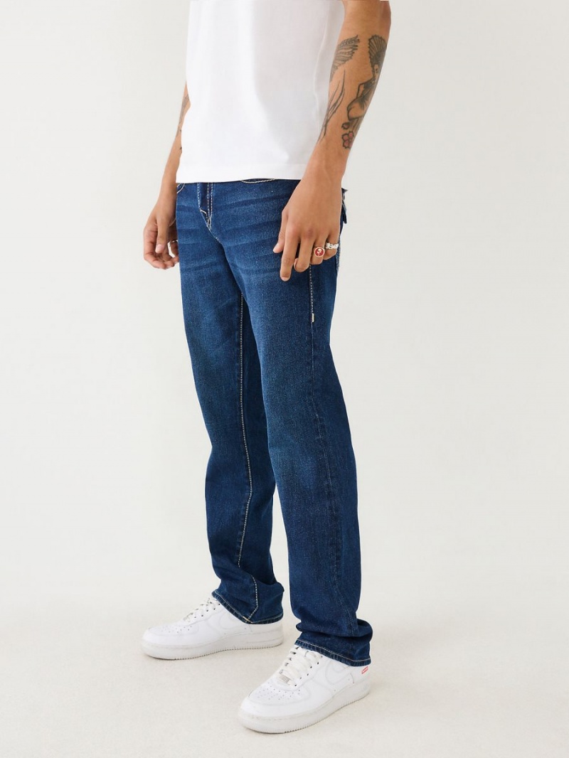 Dark Artic True Religion Ricky Big T Stitch Straight Jeans | 1357-QPTEO