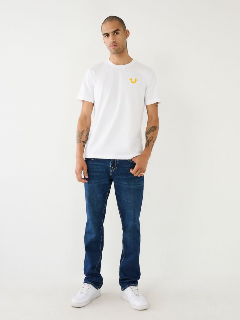 Dark Artic True Religion Ricky Big T Stitch Straight Jeans | 1357-QPTEO