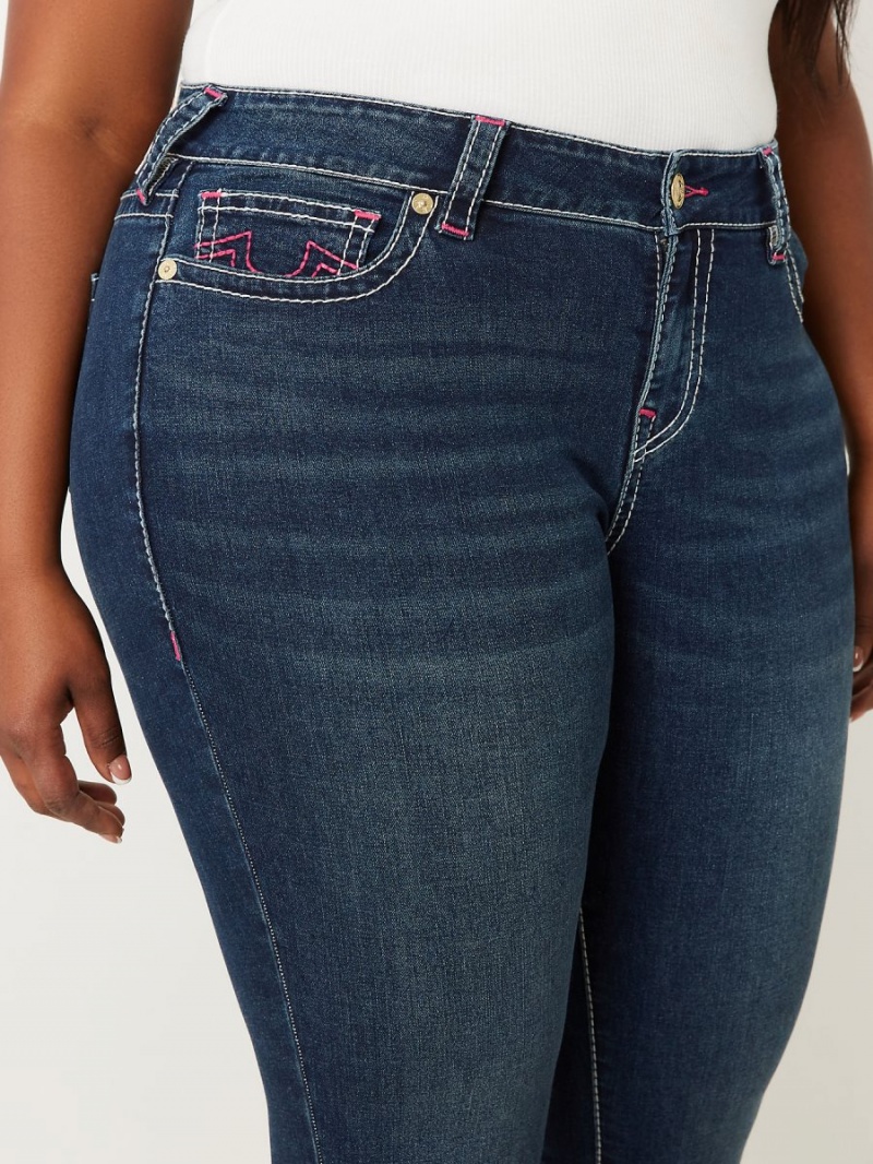 Dark Boreal True Religion Plus Halle High Rise Super Skinny Jeans | 0869-XMUFJ