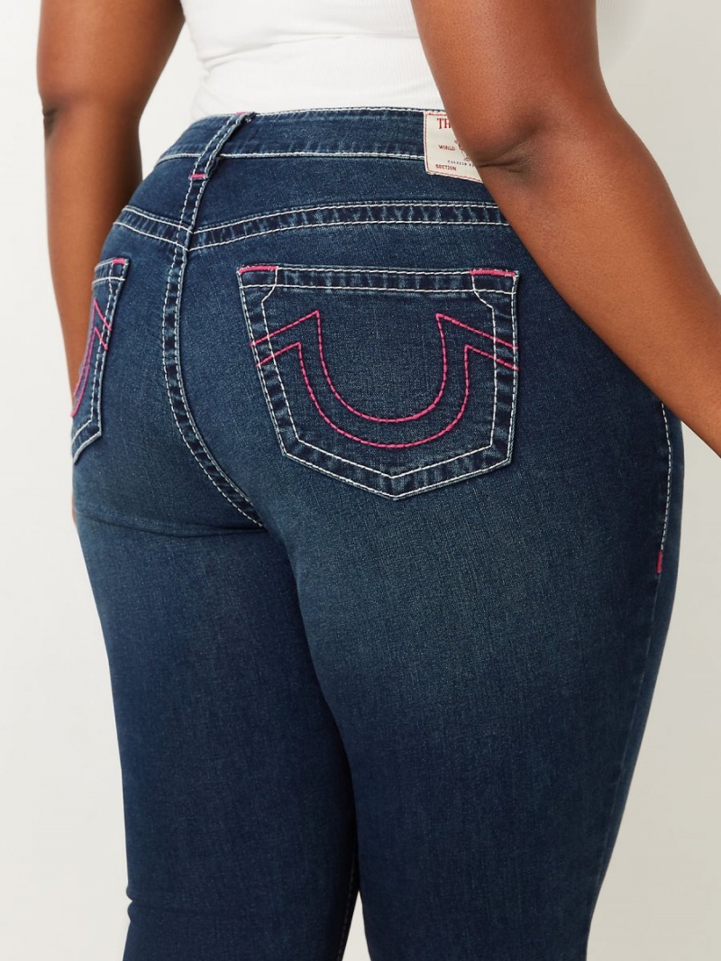 Dark Boreal True Religion Plus Halle High Rise Super Skinny Jeans | 0869-XMUFJ