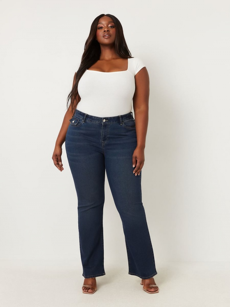 Dark Glacial True Religion Plus Becca Crystal Bootcut Jeans | 4610-EWODN