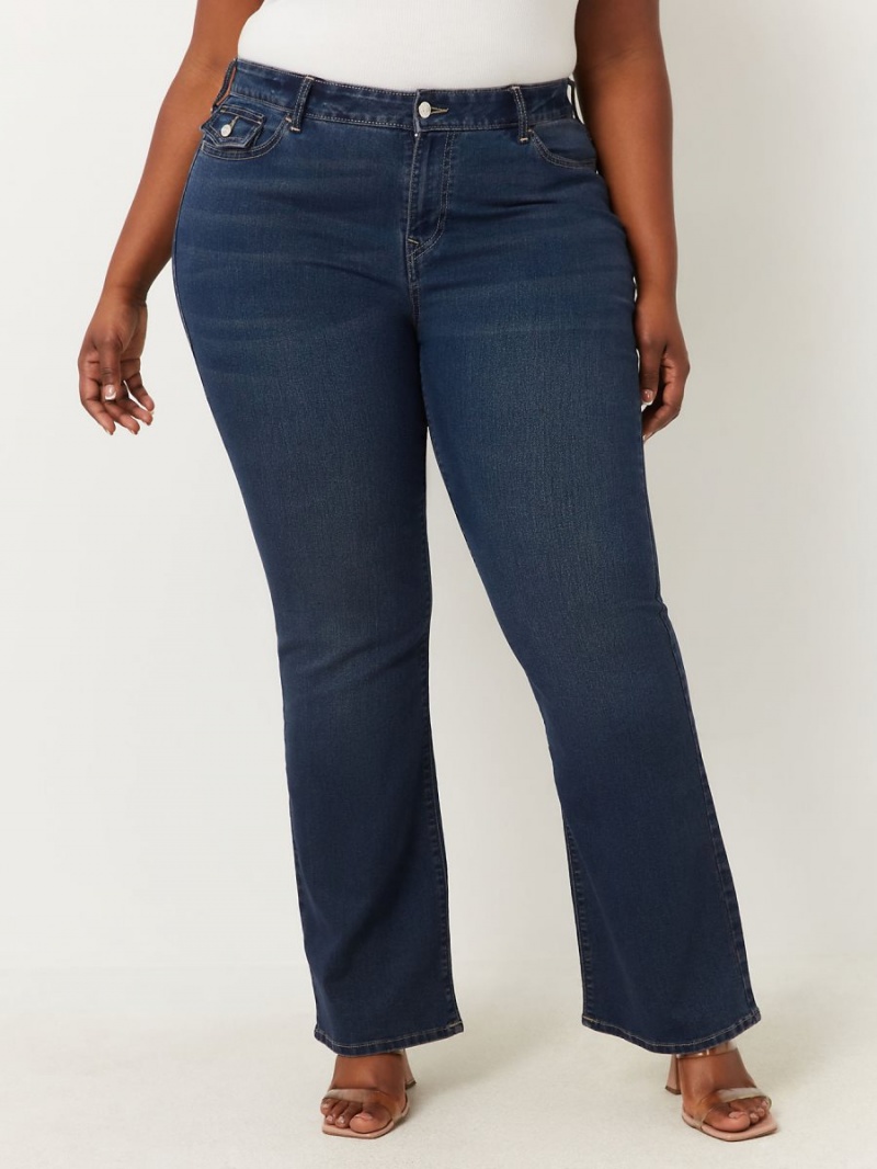 Dark Glacial True Religion Plus Becca Crystal Bootcut Jeans | 4610-EWODN