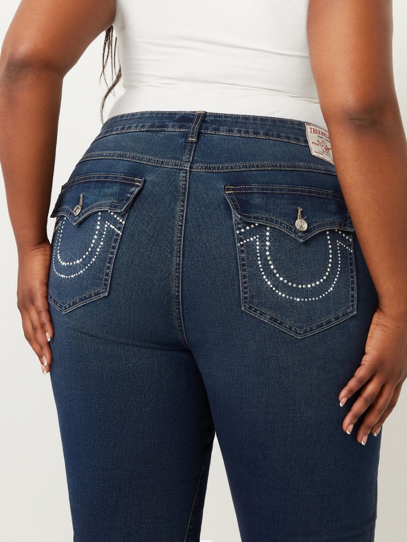 Dark Glacial True Religion Plus Becca Crystal Bootcut Jeans | 4610-EWODN