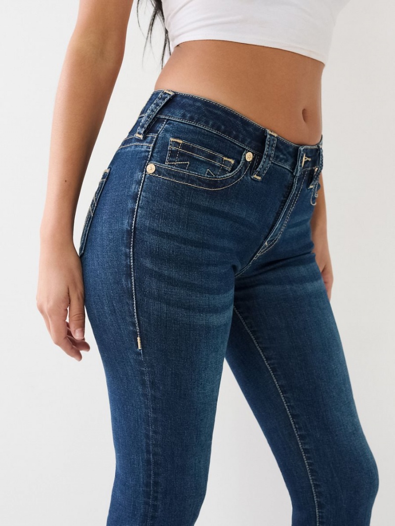 Dark High Road Wash True Religion Becca Mid Rise Single Needle Bootcut Jeans | 2679-WDUNX