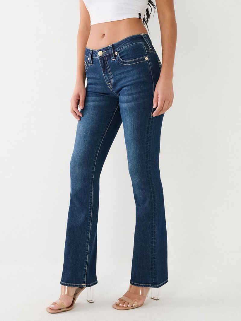 Dark High Road Wash True Religion Becca Mid Rise Single Needle Bootcut Jeans | 2679-WDUNX