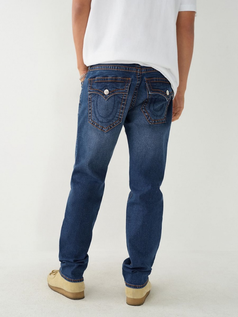 Dark Roper Wash True Religion Geno Big T Stitch Slim Jeans | 6598-HNGDQ