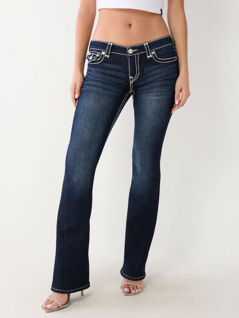 Dark Stone Fox True Religion Joey Low Rise Super T Flare Jeans | 4876-EOBJD