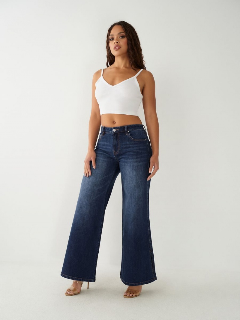 Dark Virtuous Wash True Religion Relaxed Wide Leg Jeans | 7698-IJCBR