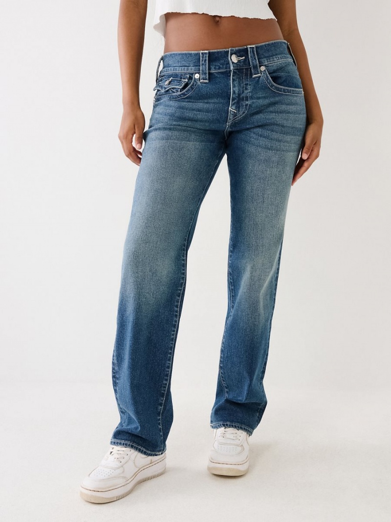 Dark Wash True Religion Ricki Relaxed Jeans | 1042-OTLZK