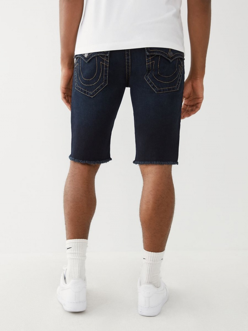 Dark Wash True Religion Ricky Big T Straight Shorts | 8796-AQPEX