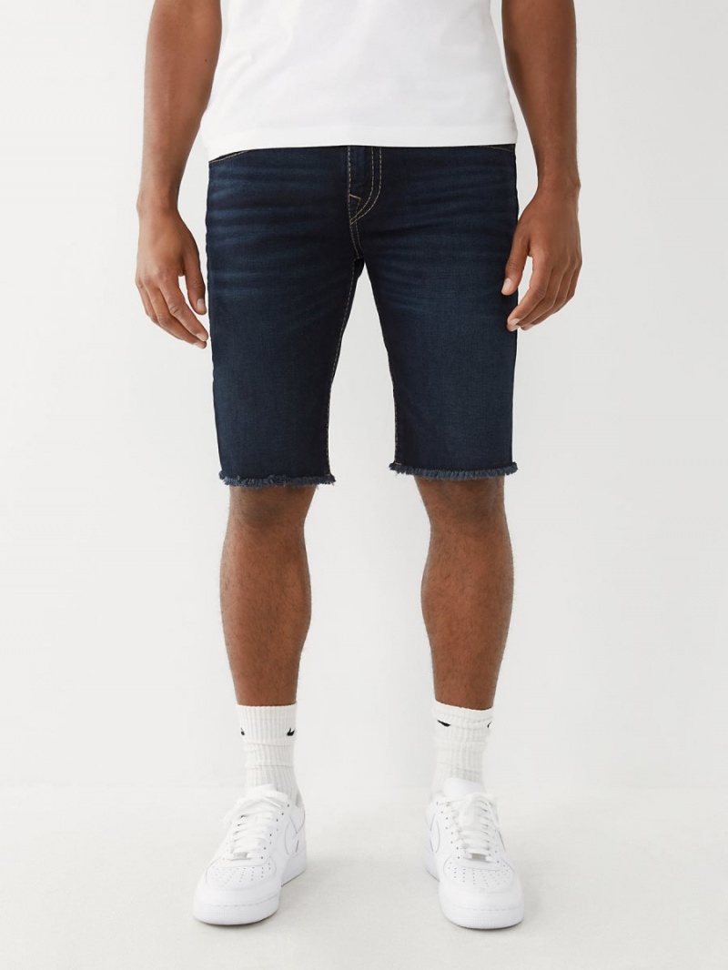 Dark Wash True Religion Ricky Big T Straight Shorts | 8796-AQPEX