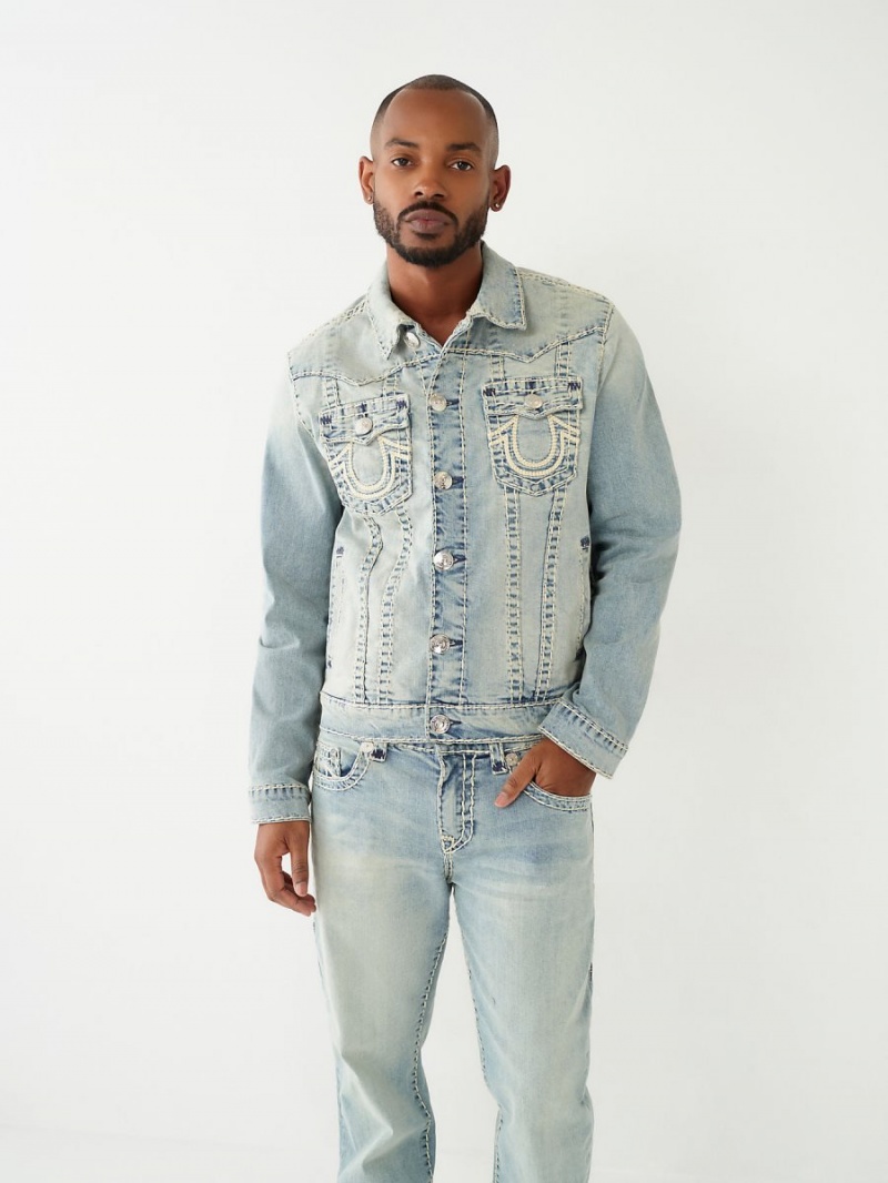 Denim True Religion Jimmy Super T Rope Stitch Denim Jacket | 2753-ODNRW