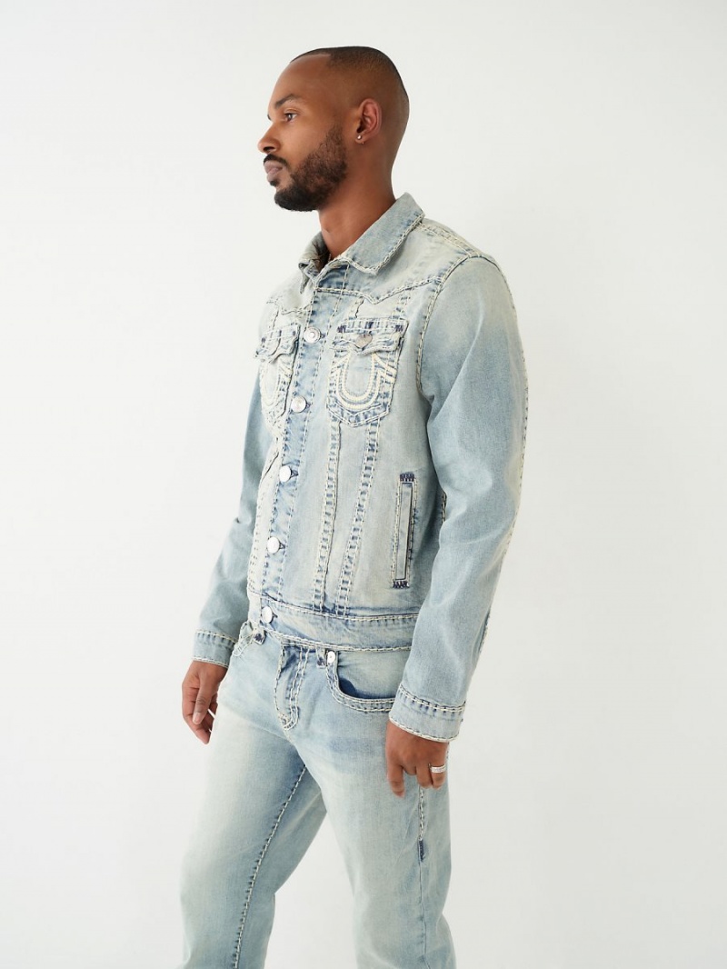 Denim True Religion Jimmy Super T Rope Stitch Denim Jacket | 2753-ODNRW