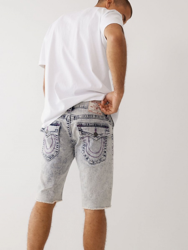 Denim True Religion Ricky Big T Stitch Straight Shorts | 6297-XKAPB