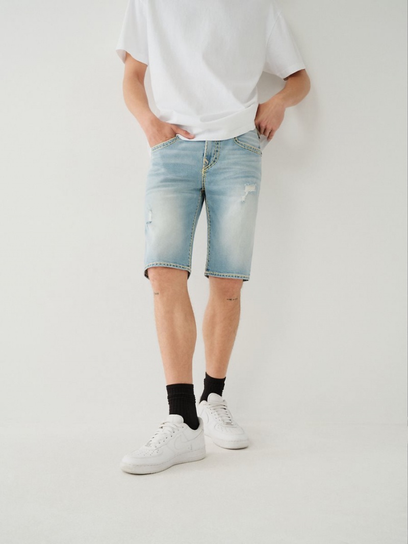 Denim True Religion Rocco Super T Stitch Skinny Shorts | 6853-TSQMF