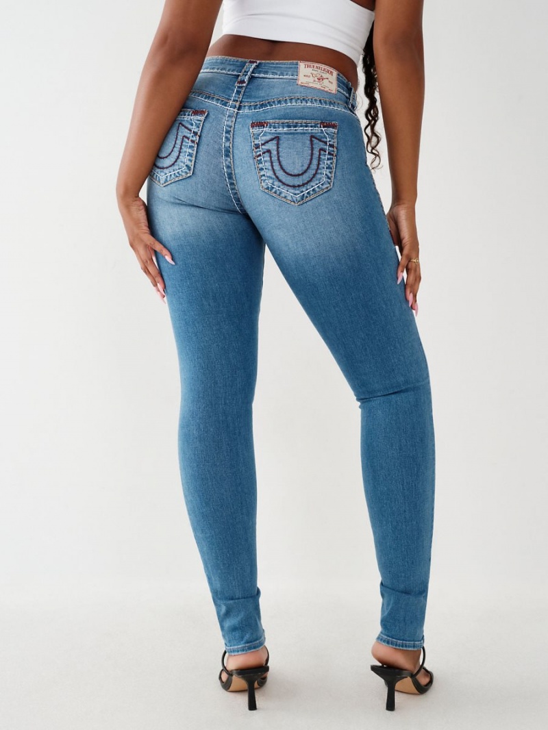 Desert Canary True Religion Stella Super T Stitch Skinny Jeans | 4985-FDWOI