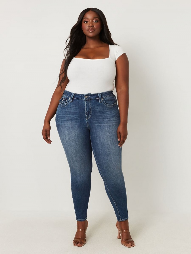 Diamond Valley True Religion Plus Jennie Mid Rise Skinny Jeans | 4168-XOUZS