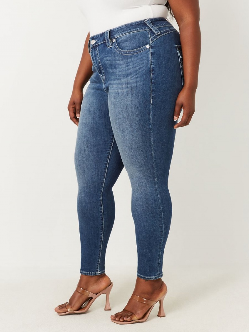 Diamond Valley True Religion Plus Jennie Mid Rise Skinny Jeans | 4168-XOUZS