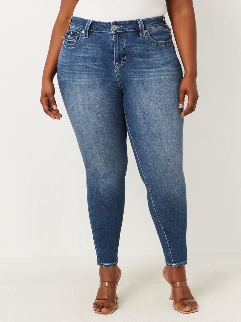 Diamond Valley True Religion Plus Jennie Mid Rise Skinny Jeans | 4168-XOUZS