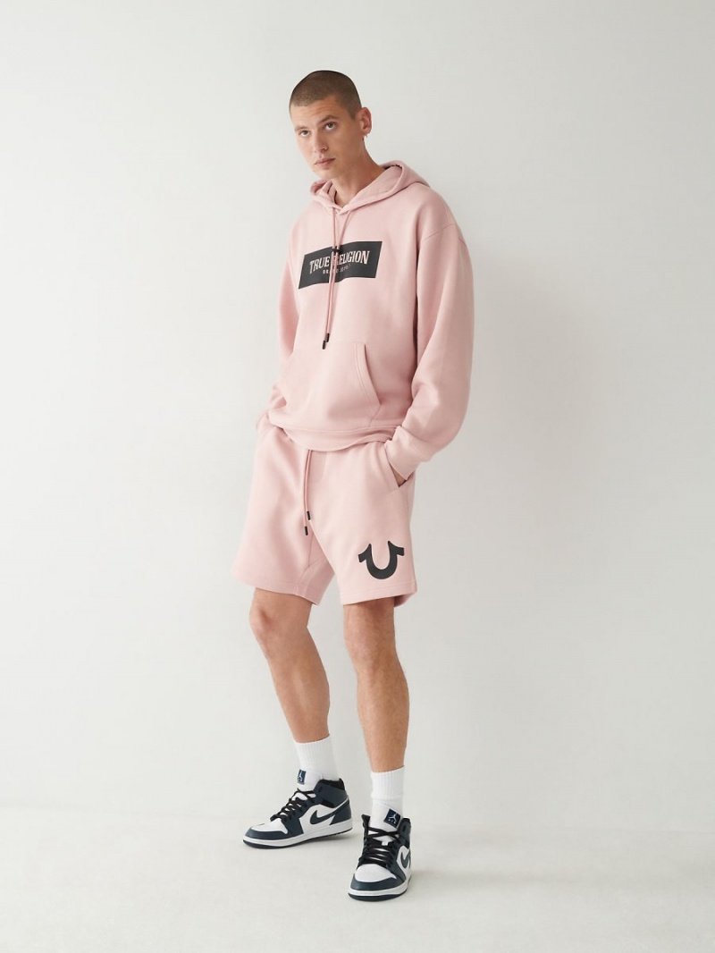 Dull Pink True Religion Logo Relaxed Hoodie | 6950-LDCHM