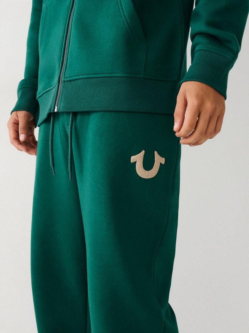 Emerald Green True Religion Logo Jogger | 5869-YUMQK