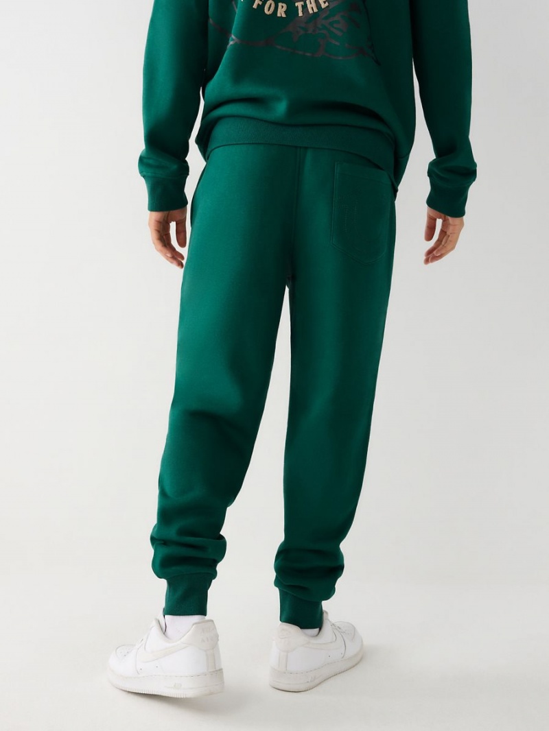 Emerald Green True Religion Logo Jogger | 5869-YUMQK