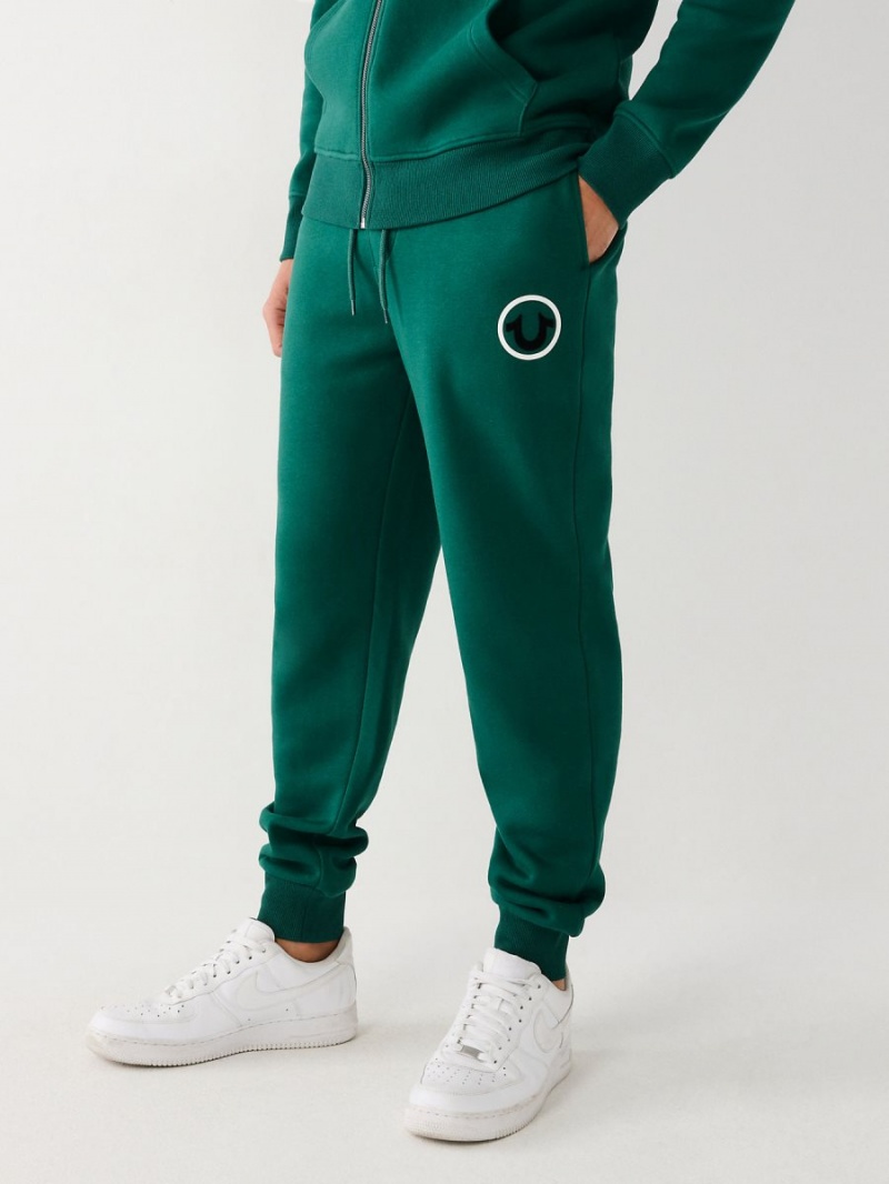 Emerald Green True Religion Logo Jogger | 8497-BPCLH